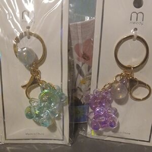 Iridescent Keychain Set - Purple and Green